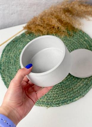 Гипсовый горшок mono l для кактусов и суккулентов, емкость для заливки свечей ⟷12.8см,↑6см серый