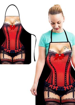 Фартух кухонний водовідштовхуючий з принтом, фартух з приколом для жінок, сексуальний фартух а8