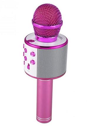 Беспроводной караоке микрофон wster ws-858 розовый bluetooth 322-12