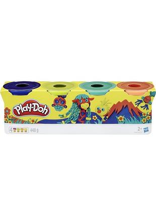 Ігровий набір для ліпки play-doh 4 баночки 448г play-doh hasbro е4867