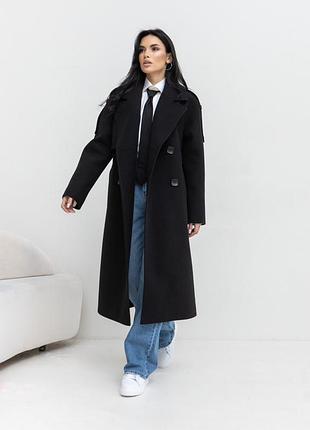 Пальто зимове чорне xl