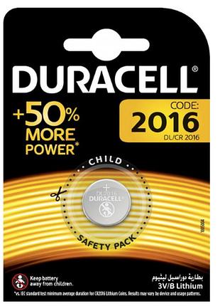 Батарейка литиевая duracell dl2016/cr2016