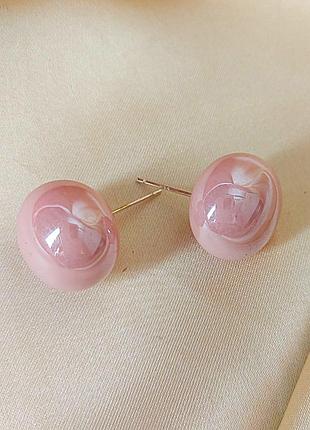 Сережки женские гвоздики розовые