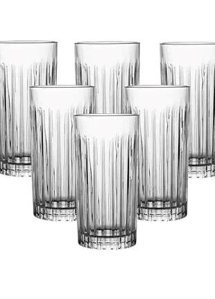 Набір склянок скляних із 6 штук по 360 мл прозорий hp4165