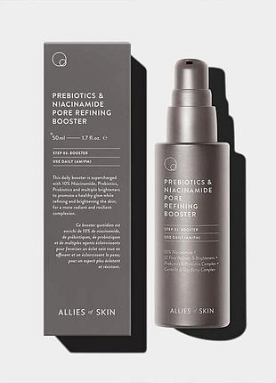 Бустер з пребіотиками та ніацинамідом allies of skin prebiotics & niacinamide pore refining booster, 50ml