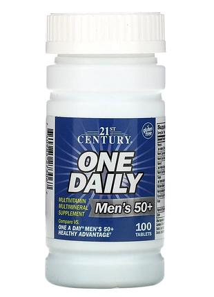 21st century, one daily, мультивітаміни та мультимінерали для чоловіків віком від 50 років, 100 таблеток