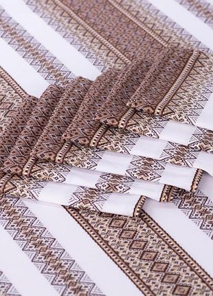 Комплект столовий едельвіка тіффані бежевий (скатертина+6 серветок) 190