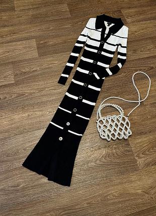 Платье вискозное в рубчик