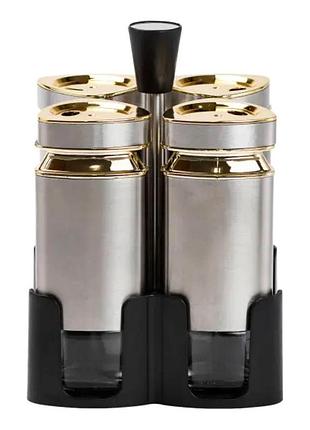 Набор для специй 4 емкости по 120 мл на подставке hp1324