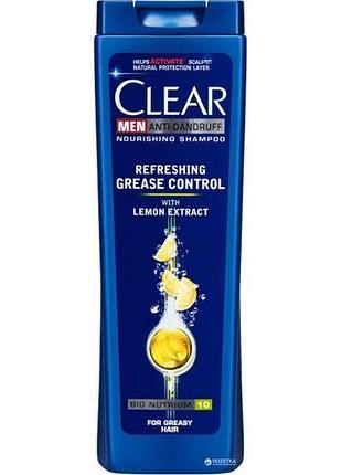 Шампунь clear против перхоти для мужчин контроль жирности кожи головы 400 мл (8712561096676)