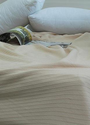 Простынь-покрывало пике 160х235см тм tag полоса бежевая