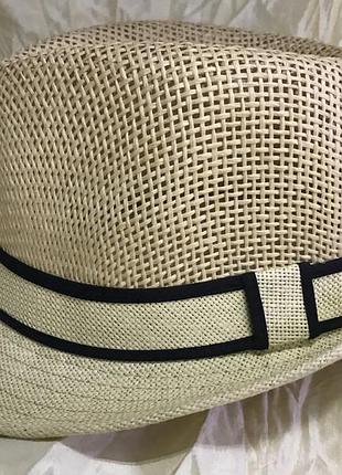 Белая и молочная мужская летняя шляпа с лентой 56-58 см бежевый