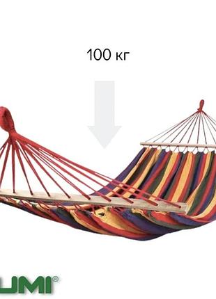 Гамак гавайский jumi garden тканевый с планкой цветной, гамак с перекладиной тестильный