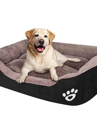 Двосторонній лежак понтон для собак пуфик ліжко м'яке для животних чорна