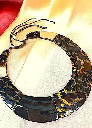 Чокер колье широкий акцентный с принтом животных
