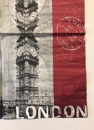 Салфетка декупажная лондон.биг бэн. 33*33см . 3слоя, тм роса