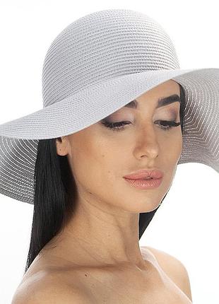 Летняя женская шляпа поля средней ширины 10.5 см цвет светло серый