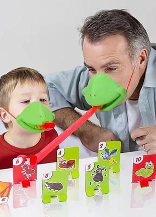 Настольная игра лягушка ловит насекомых 15 на 12 см зеленый