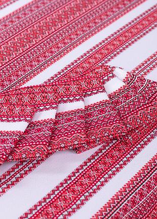 Комплект столовий едельвіка орнамент червоний (скатертина+6 серветок) 190