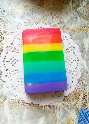 Мыло ручной работы "радугжная вечеринка" с фруктовыми ароматами, 90 грамм, мыло радуга