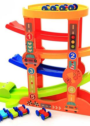Детский трек с машинками многоуровневый