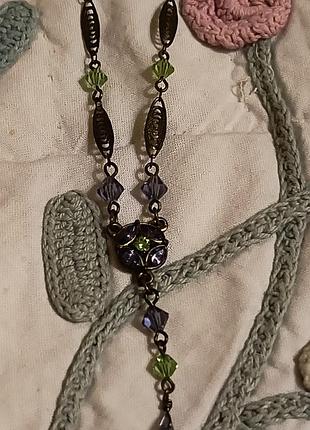 Кольє 2028 метал скло 28см