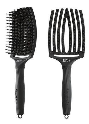 Щетка olivia garden для волос комбинированная fingerbrush care iconic boar&nylon full black "l"