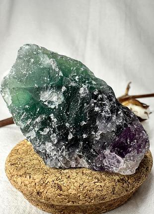Флюорит кристалл фиолетово-зеленый, натуральный минерал, 79*46*33 мм, вес 152 г. марокко