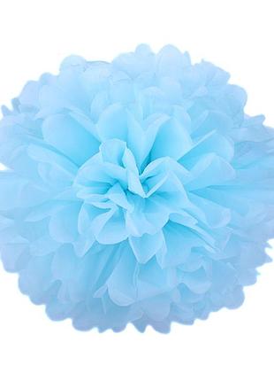 Паперові помпони з тишею 25 см, арт. ром-25 блакитний
