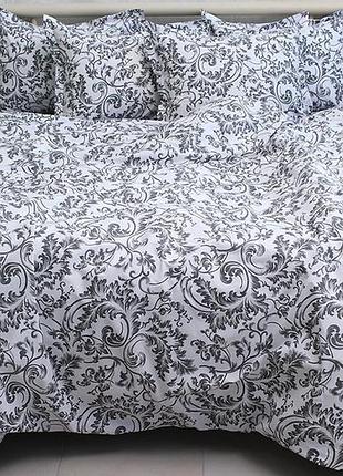 Двуспальный комплект постельного белья 100% хлопок (пр-во турция) с компаньоном pt-r10