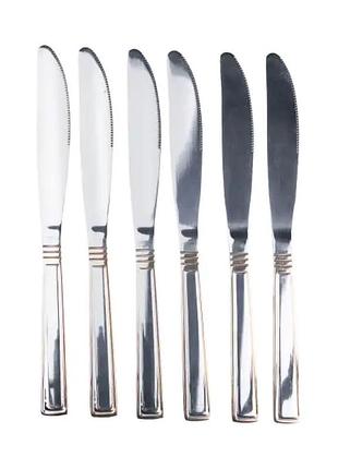 Набор столовых ножей 6 шт нержавеющая сталь хром из золотом hp700