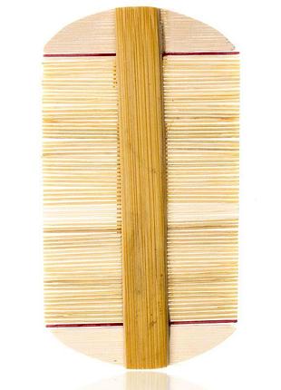 Гребень для волос деревянный карманный мелкозубый christian