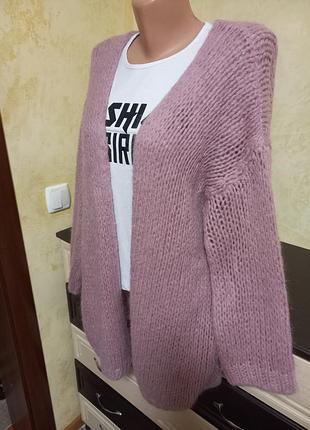 Кардиган 22% мохер 8% шерсть пудровый нежный цвет m-l