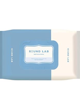 Дитячі очищувальні серветки round lab baby mild wet wipes, 20 ea