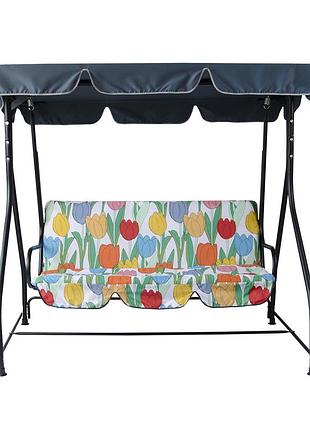 Гойдалка садова "вероніка" (бязь, різнокольорові тюльпани)