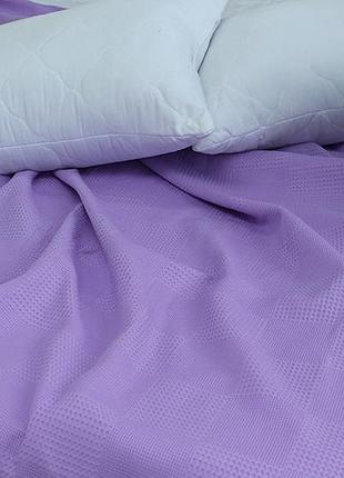 Простирадло-покривало піке 160х235см тм tag клітинка бузок