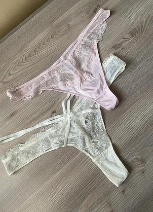Мереживні трусики стрінги набір primark
