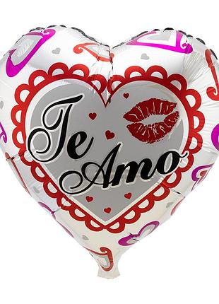 Кулька 45см серце з принтом 13137 (1шт)