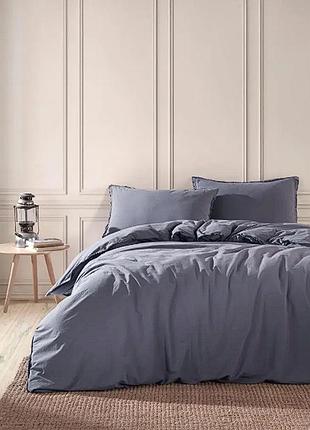 Постільна білизна полуторна 160 х 220 ранфорс преміум, фірмова постільна білизна з вареної бавовни сірий