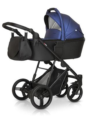 Коляска 3 в 1 verdi dynamic 9023-vde-09l eco, black/dark blue pearl, чорний/синій перла