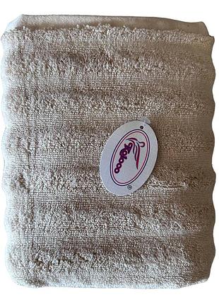 Полотенце для лица koloco "полосы" махра 50 х 100 см (39490) светло-коричневый