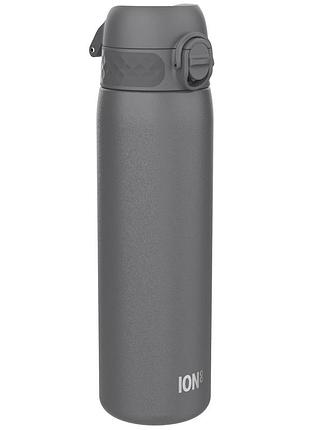 Пляшка для води ion8, 600 мл, сіра, металева – еко-пляшка, bpa free, для спорту та щоденного використання