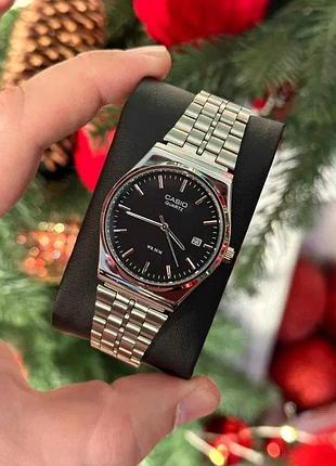 Годинник casio mtp-vc01 silver-black | класичний стиль