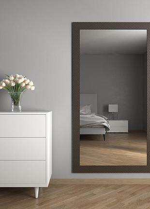 Зеркало в широкой багетной раме 176х96 прямоугольные на стену, зеркало настенное коричневый в пластиковой раме