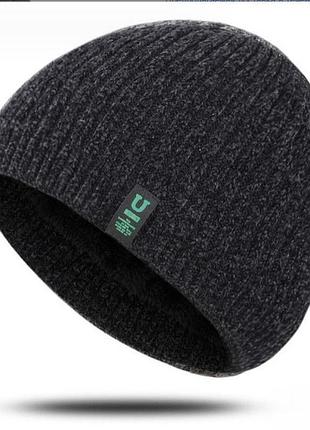 Мужская черная шапка для зимнего сезона! на толстом меху для юношей, мужчин