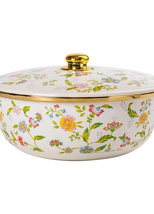 Эмалированная кастрюля с крышкой 5,5 л большая hp-2-113