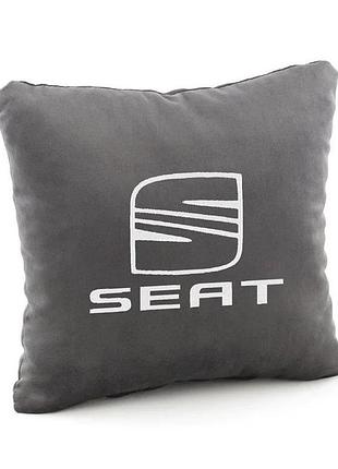 Подушка в автомобиль seat, подушка декоративная автомобильная серый