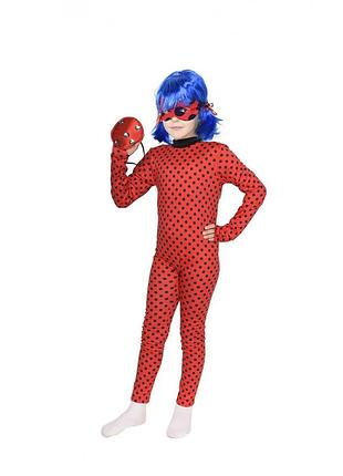 Карнавальный костюм для девочек леди баг, с париком