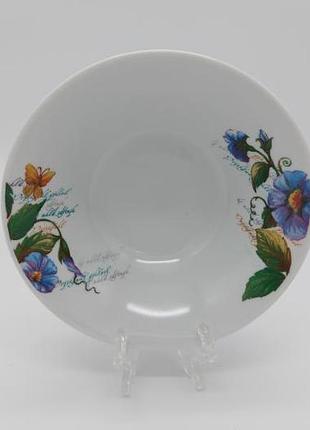 Салатник белый цветной керамический летнее утро тарелка глубокая для первых блюд суповая 12шт в упаковке 320мл