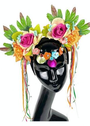 Обруч из крупных цветов